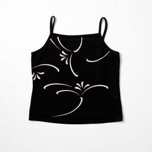 vintage 90's Parallel black floral tank top